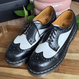 Vintage Dr. Martens Made in England Brogues | Black & White Wingtip |